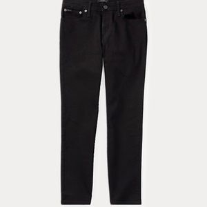 Polo Ralph Lauren Hampton Straight Stretch Jean Black Denim Size 14/16